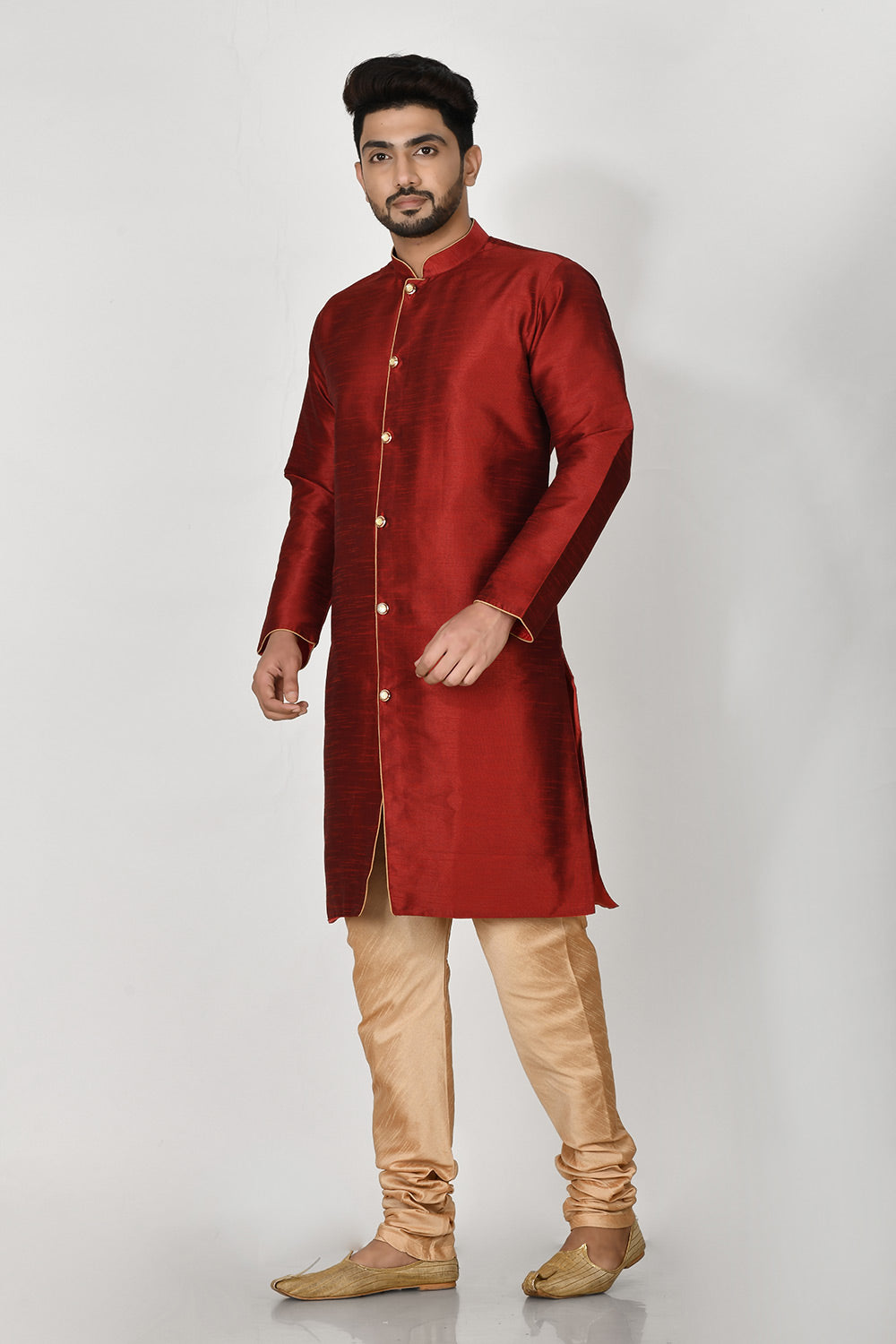 Multicolour Colour Jacquard Fabric Printed Kurta Pajama Jacket